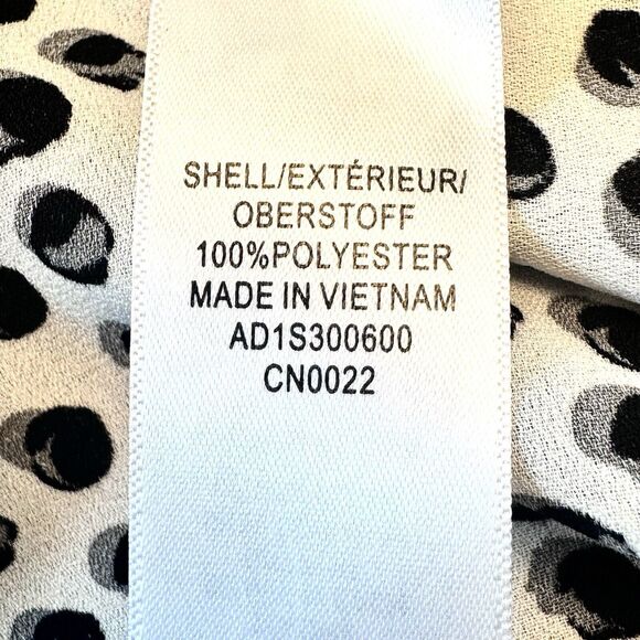 Adrianna Papell Women's 1X Tunic White Black Dot High Low V-Neck 3/4 Sleeve - Picture 8 of 9